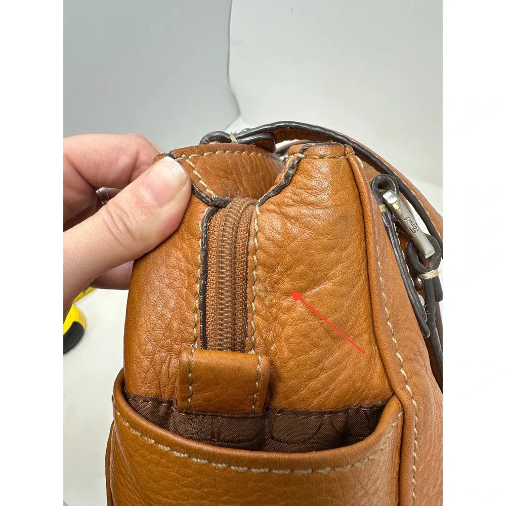 Y2K Vintage Fossil Top Handle Shoulder Bag Brown ZB9961